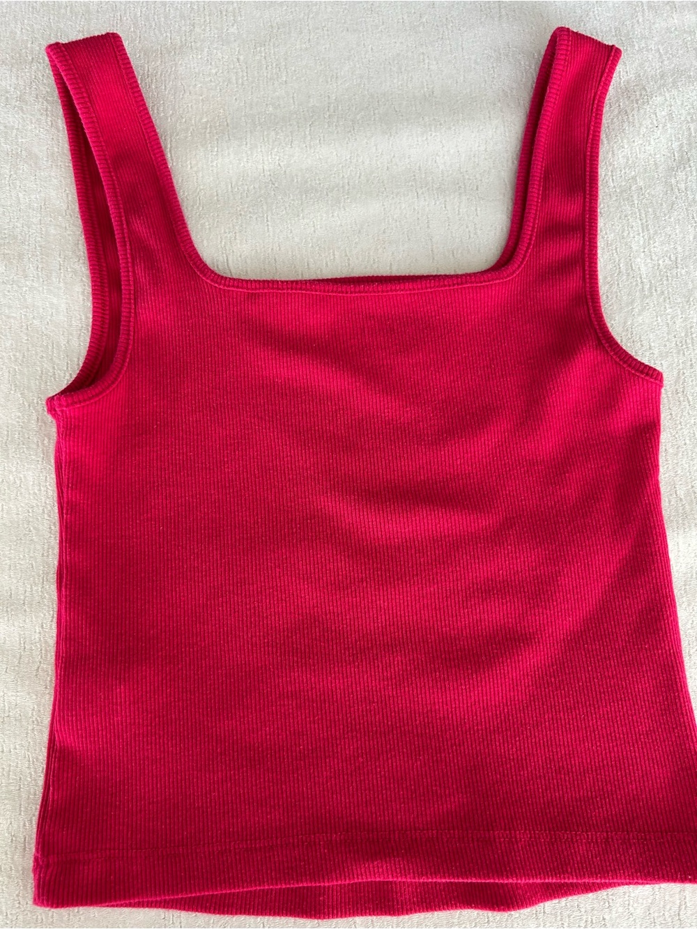 Old Navy Ribbed Square-Neck Tank Top - Hot Pink - Picture 2 of 4